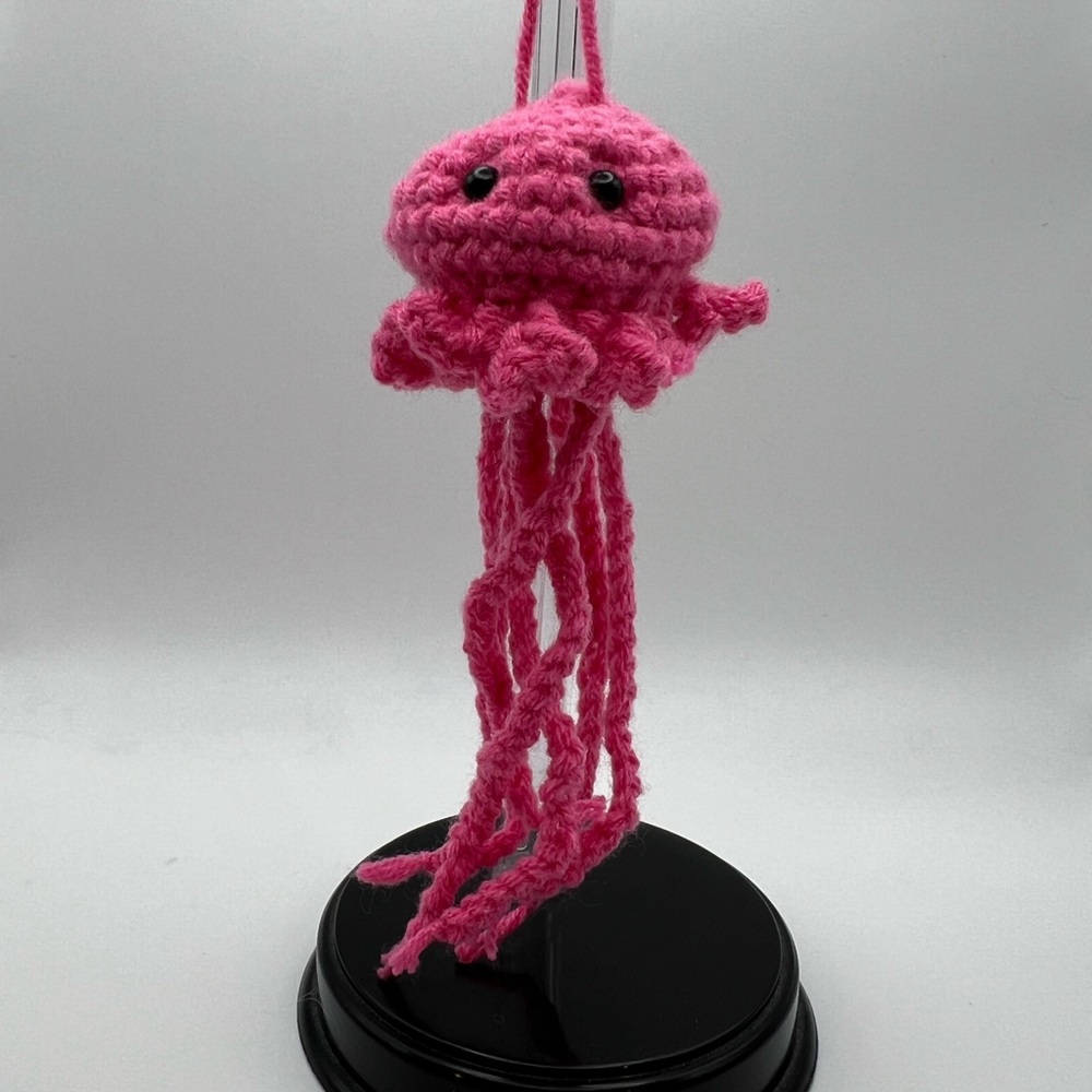 4” Handmade Pink Crochet Jellyfish Plush